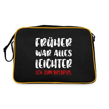 Früher war alles besser ich bin von früher. - Retro Tasche - Schwarz/Gold - Hinten