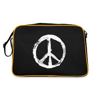 Peace Logo Symbol Style Vintage Pacifist Tattoo - Retro Bag - black/gold - Back