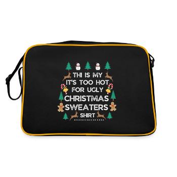 Weihnachtspullover - Retro Tasche - Schwarz/Gold - Hinten