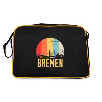 Bremen Skyline Silhouette 80s Retro Vintage - Retro Bag - black/gold - Back