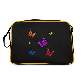 Mehrfarbiges Monarchfalter-Set - Retro Tasche - Schwarz/Gold - Hinten