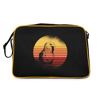 Falke Greifvogel Falkner Falknerei Beizjagd - Retro Tasche - Schwarz/Gold - Hinten