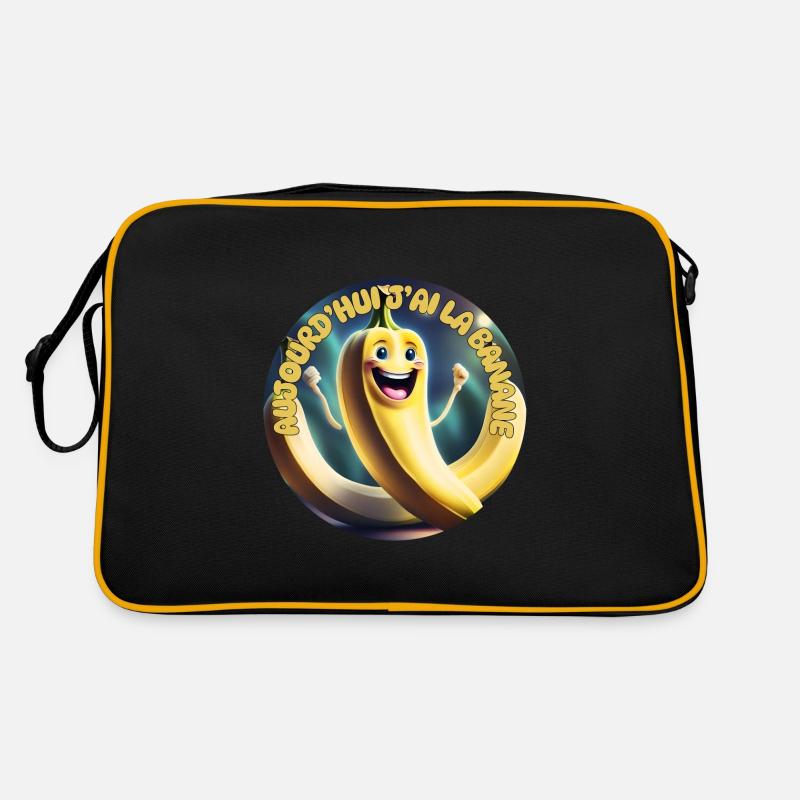 Heute habe ich die Banane - Retro Tasche - Schwarz/Gold