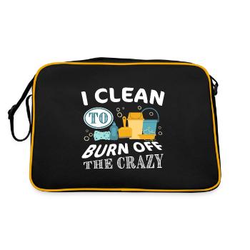 Ich putze, um die Crazy-Reinigung abzubrennen - Retro Tasche - Schwarz/Gold - Hinten