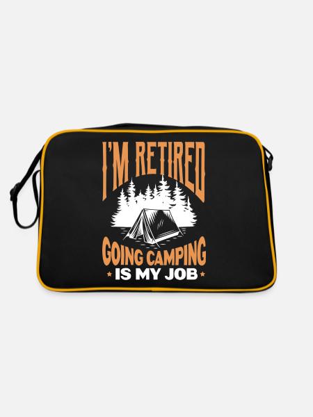 I'm Retired Going Camping Is My Job - Retro Bag - black/gold - Back