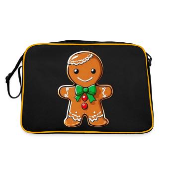 Cute gingerbread man - Retro Bag - black/gold - Back