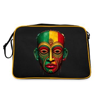 Masque africain aux couleurs de l'Afrique - Sac Retro - noir/or - Dos