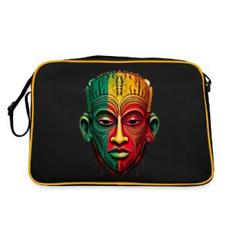 Masque africain aux couleurs de l'Afrique - Sac Retro - noir/or - Dos