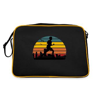 vintage running retro marathon running - Retro Bag - black/gold - Back