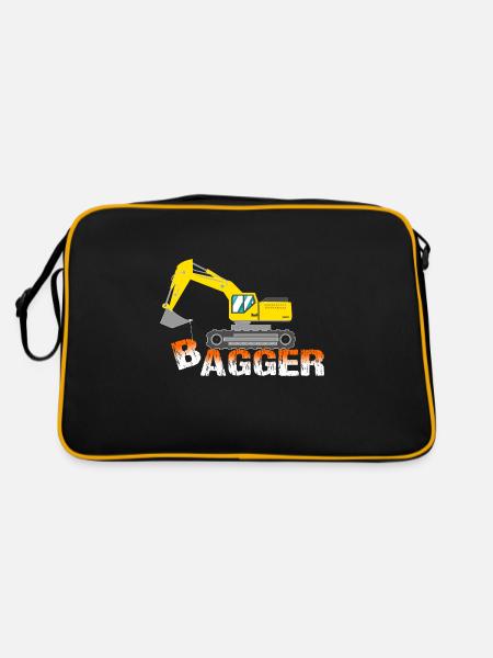 Bagger - Retro Tasche - Schwarz/Gold