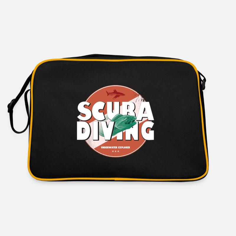 Scuba Diving Patch Logo with Moray Eel Retro Bag