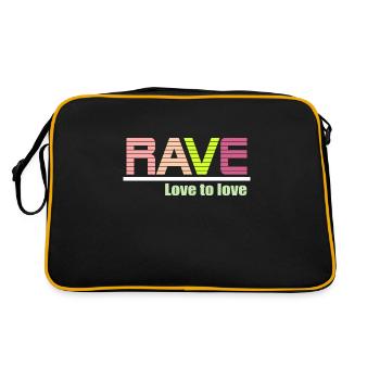 Rave Liebe zu Liebe - Retro Tasche - Schwarz/Gold - Hinten