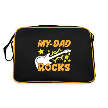 My dad rocks - Retro Bag - black/gold - Back