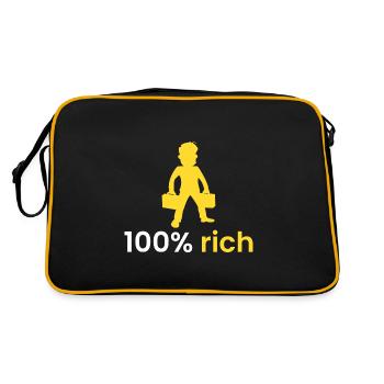 100% reich - Retro Tasche - Schwarz/Gold - Hinten