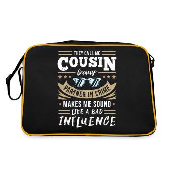 Cousin - Partenaire en crime et mauvaise influence - Sac Retro - noir/or - Dos