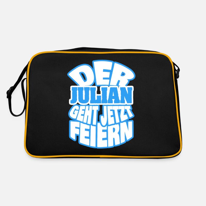 Julian - Retro Tasche - Schwarz/Gold