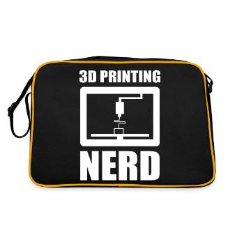 3D Nerd 3D Printing Nerd 3D Printer Sayings - Retro Bag - black/gold - Back