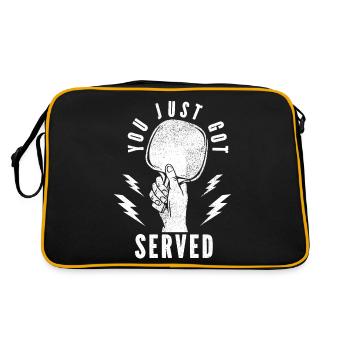 You Just Got Served Pingpong Tischtennisspieler - Retro Tasche - Schwarz/Gold - Hinten