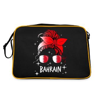 Bahrain - Retro Tasche - Schwarz/Gold - Hinten