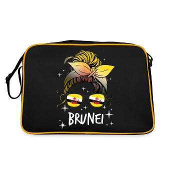 Brunei - Retro Tasche - Schwarz/Gold - Hinten