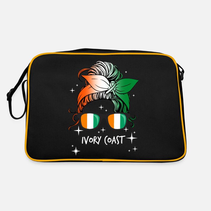 Côte d'Ivoire - Sac Retro - noir/or