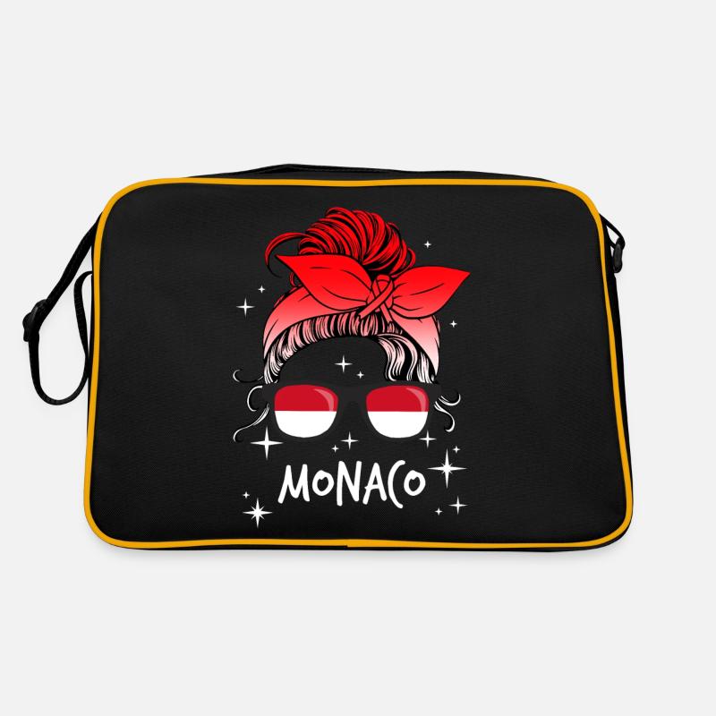 Monaco - Retro Tasche - Schwarz/Gold