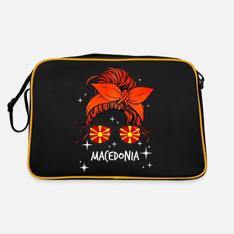 Macédoine - Sac Retro - noir/or