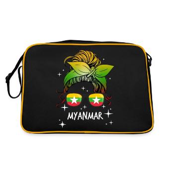 Myanmar - Sac Retro - noir/or - Dos