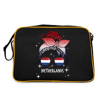 Niederlande - Retro Tasche - Schwarz/Gold - Hinten