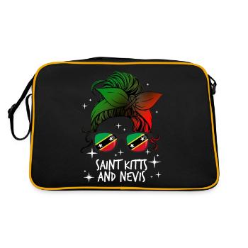 Saint Kitts and Nevis - Retro Bag - black/gold - Back