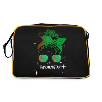 Turkménistan - Sac Retro - noir/or - Dos