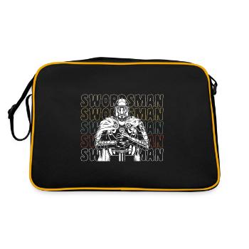 Schwert Geek Fechten - Retro Tasche - Schwarz/Gold - Hinten