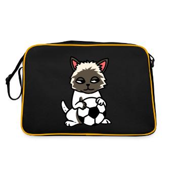 Joueur de football Joueur de football Club de football Chat pour enfants - Sac Retro - noir/or - Dos