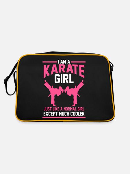 Cadeau de fille de karaté - Sac Retro - noir/or - Dos