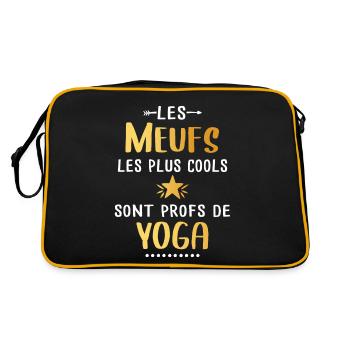 Meuf - Cool - Yoga - Femme - Cadeau - Prof - Sac Retro - noir/or - Dos