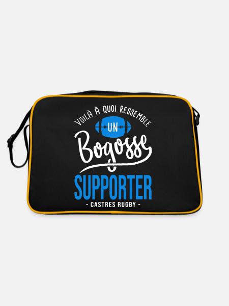 rugby supporter bogosse Castres Cadeau Rugby - Sac Retro - noir/or - Dos