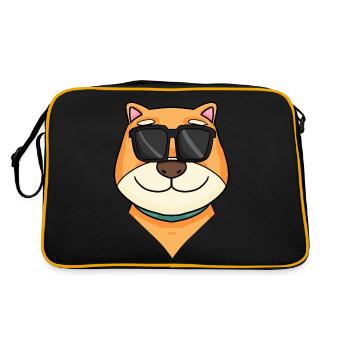 Shiba Inu chien cool - Sac Retro - noir/or - Dos