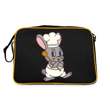 Lapin Chef Cuisiniers Cuisinier Hôte Lapin - Sac Retro - noir/or - Dos