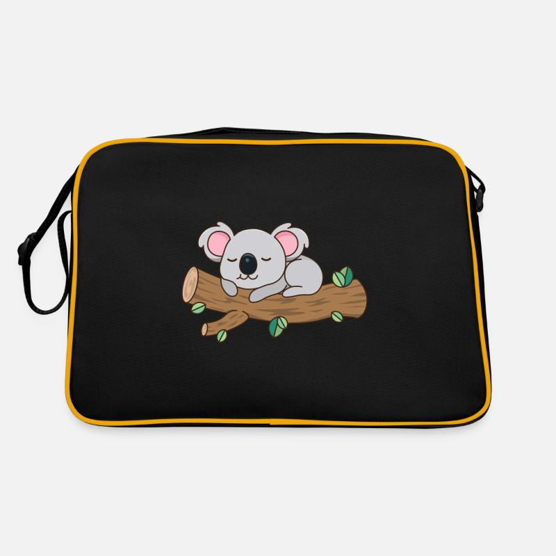 Süßer Koala - Retro Tasche - Schwarz/Gold