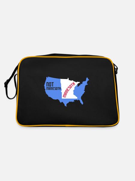 Not Minnesota Kartendesign für stolze Minnesotaner - Retro Tasche - Schwarz/Gold - Hinten
