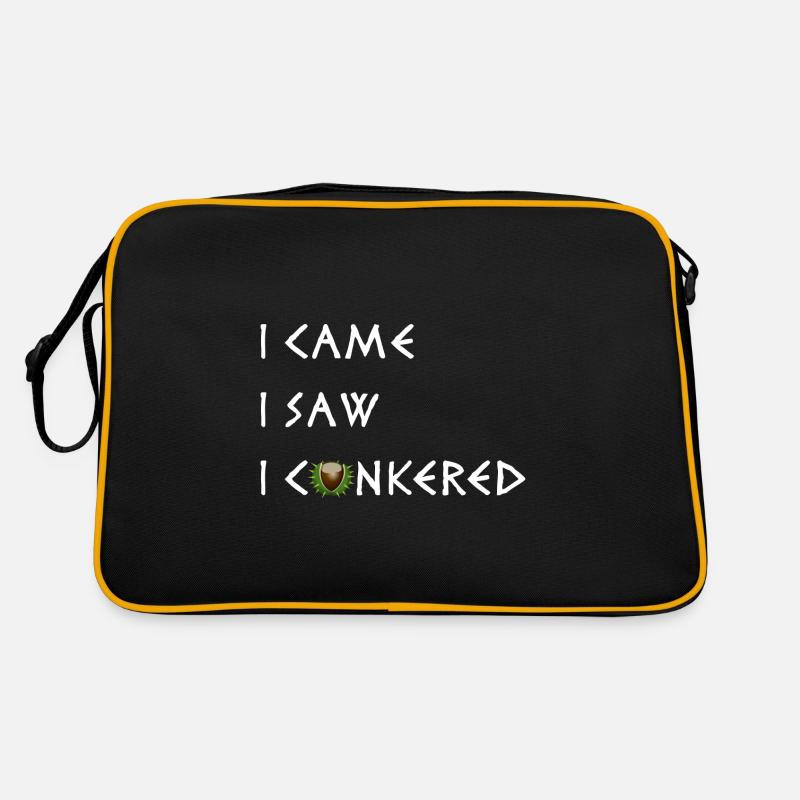 Ich kam, ich sah, dass ich conkered - Retro Tasche - Schwarz/Gold