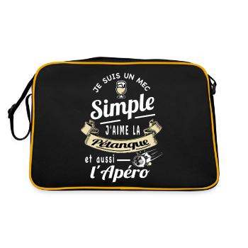 phrase culte pétanque citation apéro humour boules - Sac Retro - noir/or - Dos