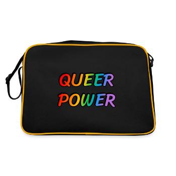 Queere Macht - Retro Tasche - Schwarz/Gold - Hinten
