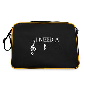 Break singing musician music teacher music choir clef - Retro Bag - black/gold - Back