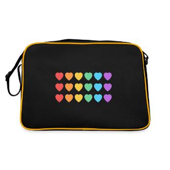 Rainbow Hearts LGBT Pride - Sac Retro - noir/or - Dos
