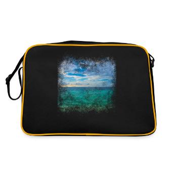 Malediven Inseln Meer - Retro Tasche - Schwarz/Gold - Hinten