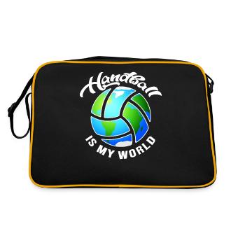 handball handballspieler handball-welt - Retro Tasche - Schwarz/Gold - Hinten
