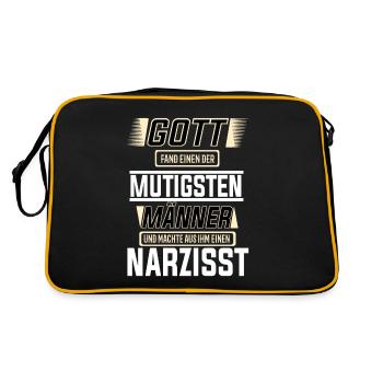 Narzisst einer der mutigsten Männer der Welt - Retro Tasche - Schwarz/Gold - Hinten