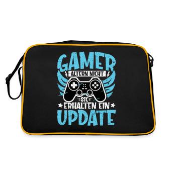 GAMER ALTERN NICHT - SIE ERHALTEN EIN UPDATE - Retro Tasche - Schwarz/Gold - Hinten