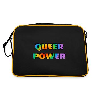 Queere Macht - Retro Tasche - Schwarz/Gold - Hinten